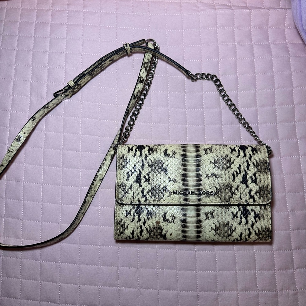 Michael Kors Embossed Snakeskin Leather Crossbody